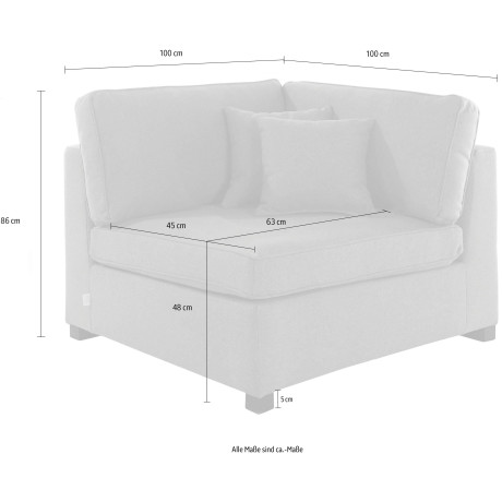 Guido Maria Kretschmer Home&Living Sofaelement Skara Module voor zelf samenstellen, in vele stofkwaliteiten afbeelding2 - 1