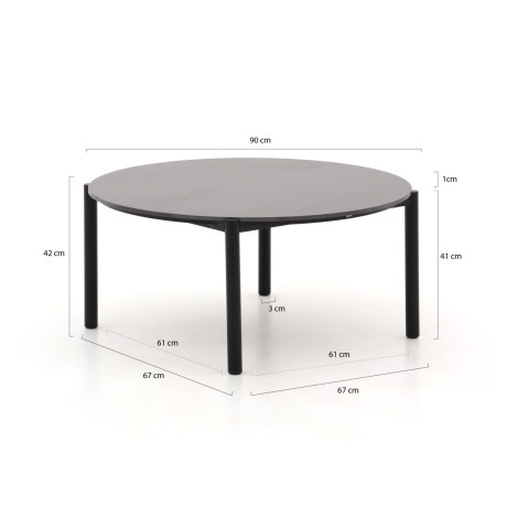 Hartman Arezzo lounge tuintafel ø 90cm (h:45cm) - Laagste prijsgarantie! afbeelding2 - 1