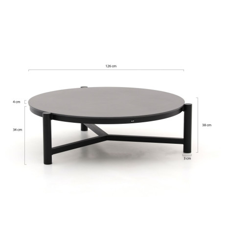 Hartman Carson lounge tuintafel ø 126cm (h:38cm) - Laagste prijsgarantie! afbeelding2 - 1