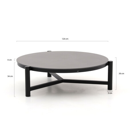 Hartman Carson lounge tuintafel ø 126cm (h:38cm) - Laagste prijsgarantie! afbeelding2 - 1