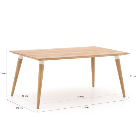 Hartman Sophie Studio dining tuintafel 170x100cm - Laagste prijsgarantie! afbeelding2 - 1