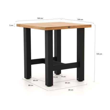 Hartman Sophie Yasmani bartafel 100x100x105cm - Laagste prijsgarantie! afbeelding2 - 1