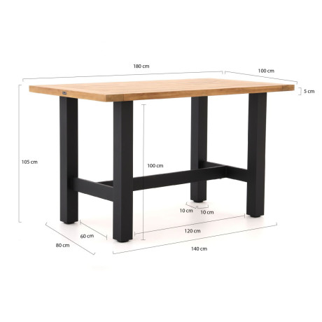 Hartman Sophie Yasmani bartafel 180x100x105cm - Laagste prijsgarantie! afbeelding2 - 1