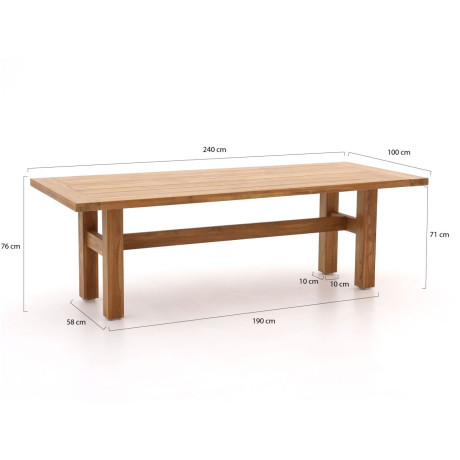 Hartman Sophie Yasmani dining tuintafel 240x100x76cm - Laagste prijsgarantie! afbeelding2 - 1