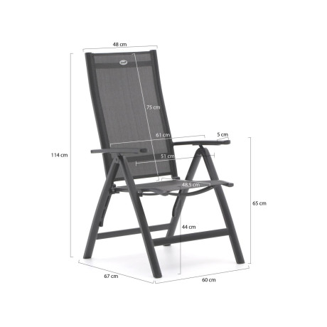 Hartman Troy/Ferrone ø 130cm dining tuinset 5-delig verstelbaar - Laagste prijsgarantie! afbeelding2 - 1