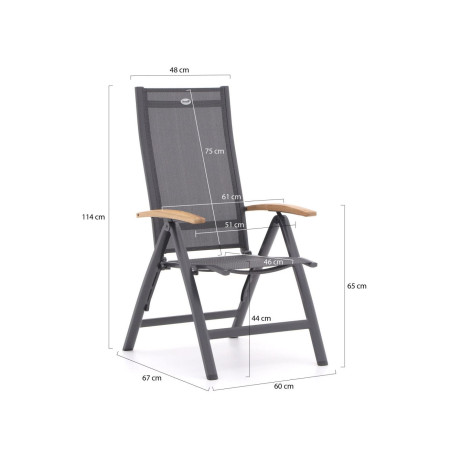 Hartman Troy/Linosa 180cm dining tuinset 5-delig verstelbaar - Laagste prijsgarantie! afbeelding2 - 1