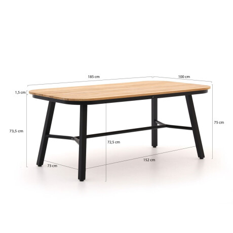 Hartman Tubb dining tuintafel 185x100cm - Laagste prijsgarantie! afbeelding2 - 1