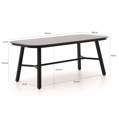 Hartman Tubb dining tuintafel 185x100x75cm - Laagste prijsgarantie! afbeelding2 - 1