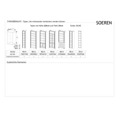 Home affaire Aanbouwrek Soeren van massief grenen, hoogte 220 cm, diepte 29 cm afbeelding2 - 1