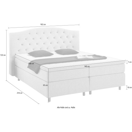 Home affaire Boxspring Claire met massieve box, incl. topmatras, verschillende hardheden afbeelding2 - 1