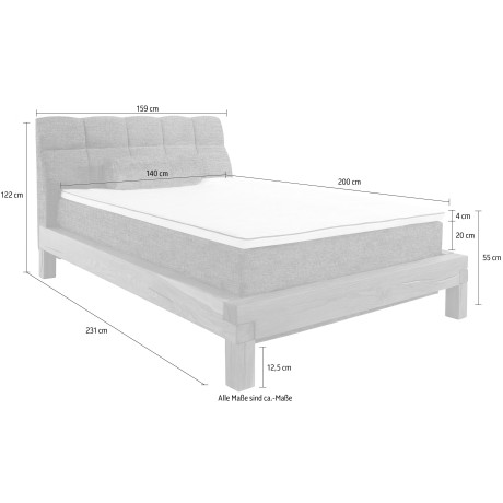 Home affaire Boxspring Villads Ligoppervlak: 140x200 cm, van balkeiken, inside-boxspringonderbouw afbeelding2 - 1