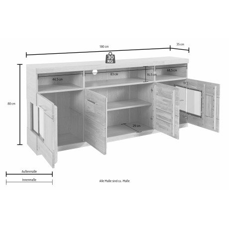 Home affaire Dressoir Ribe Breedte 180 cm afbeelding2 - 1