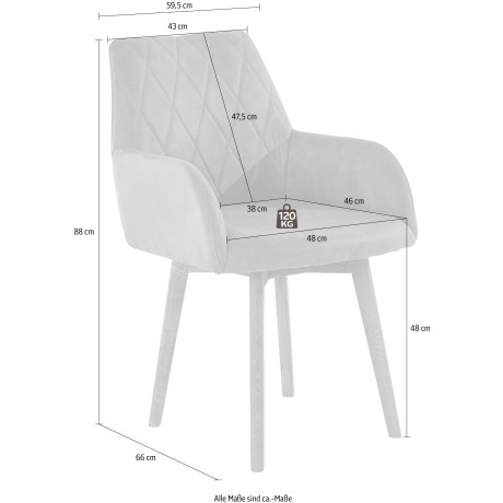 Home affaire Eetkamerstoel Brest Fauteuil in leer of microvezel, geolied massief eiken frame (set, 2 stuks) afbeelding2 - 1