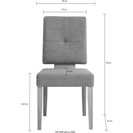 Home affaire Eetkamerstoel Ponza Frame van massief geolied eiken, eetkamer bestseller (set, 2 stuks) afbeelding2 - 1