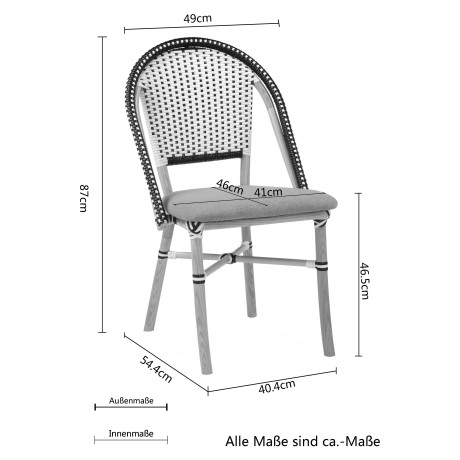 Home affaire Eetkamerstoel Rue de Belliard Webstof bekleding, massief essen houten onderstel, zithoogte 46,5 cm afbeelding2 - 1