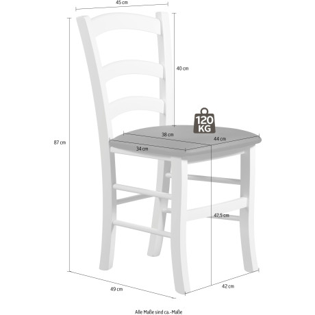 Home affaire Eetkamerstoel Super Paesana Massief beukenhout overtrokken met kunstleer (set, 2 stuks) afbeelding2 - 1