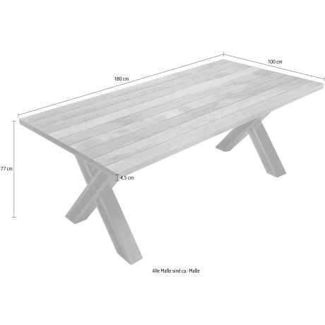 Home affaire Eettafel Aletsch gemaakt van onbehandeld hout, gerecycled steigerhout afbeelding2 - 1