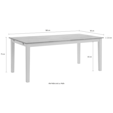 Home affaire Eettafel Samba van massief beukenhout, 140 cm of 180 cm, verlengbaar afbeelding2 - 1