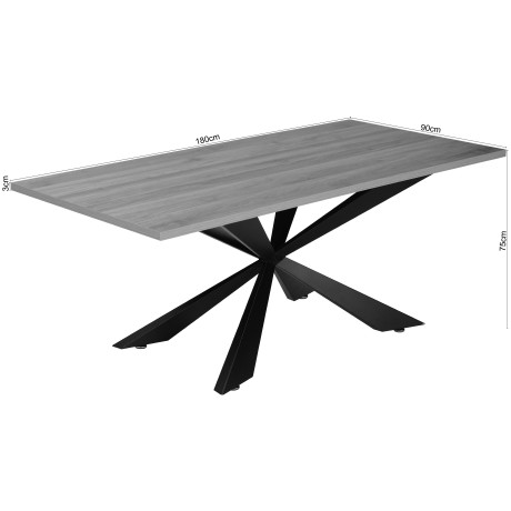 Home affaire Eettafel Soyans moderne spiderframe, in vier breedtes, melaminehars gecoat afbeelding2 - 1