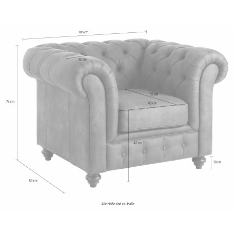 Home affaire Fauteuil CHESTERFIELD met hoogwaardige knoopdetails, ook in leer afbeelding2 - 1