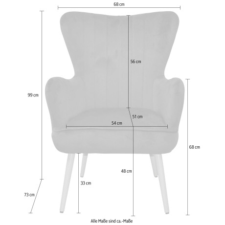 Home affaire fauteuil met poten van stalen buis, houtkleuren naturel gelakt afbeelding2 - 1