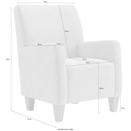 Home affaire Fauteuil Viva met binnenvering, met beukenhouten poten afbeelding2 - 1