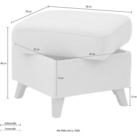 Home affaire Hocker met bergruimte Westerland in vele soorten bekleding en kleuren, ook in luxe-microvezel geïmpregneerd afbeelding2 - 1