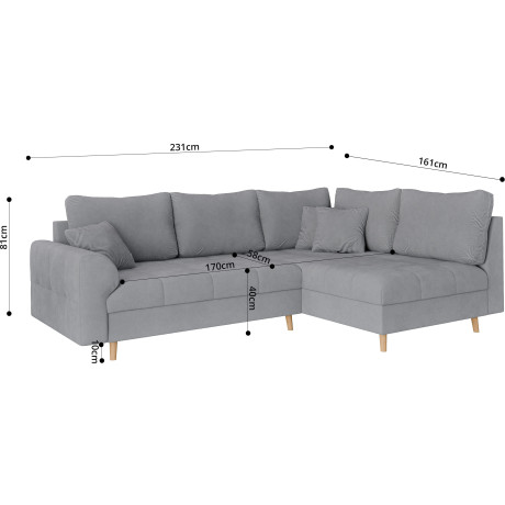 Home affaire Hoekbank CHARRE incl. 3 sierkussens L-vorm, fijne stiksels, losse rugkussens, ook in cord en bouclé afbeelding2 - 1