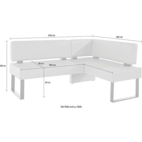 Home affaire Hoekbank Oliver met metalen frame, keukenbank verschillende hoezen cord eetkamerbank ottos choice afbeelding2 - 1