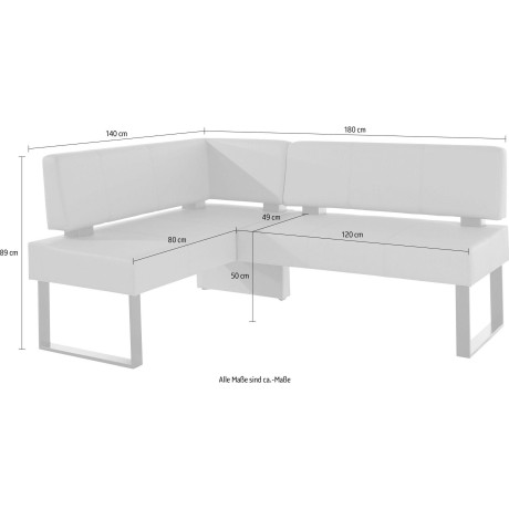Home affaire Hoekbank Oliver met metalen frame, keukenbank verschillende hoezen cord eetkamerbank ottos choice afbeelding2 - 1