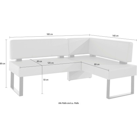 Home affaire Hoekbank Oliver met metalen frame, keukenbank verschillende hoezen cord eetkamerbank ottos choice afbeelding2 - 1