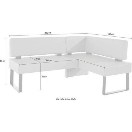 Home affaire Hoekbank Oliver met metalen frame, keukenbank verschillende hoezen cord eetkamerbank ottos choice afbeelding2 - 1