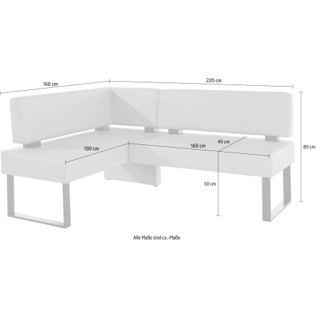 Home affaire Hoekbank Oliver met metalen frame, keukenbank verschillende hoezen cord eetkamerbank ottos choice afbeelding2 - 1
