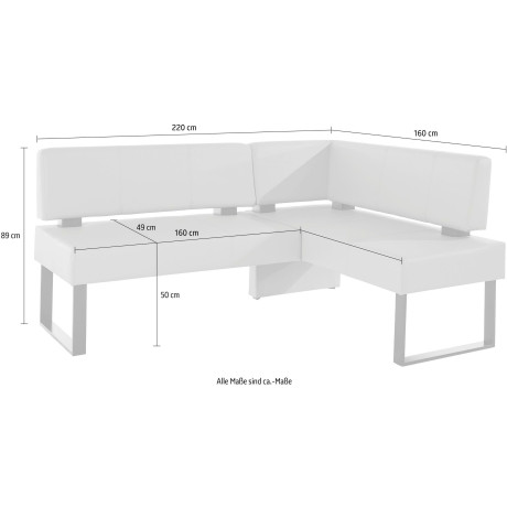 Home affaire Hoekbank Oliver met metalen frame, keukenbank verschillende hoezen cord eetkamerbank ottos choice afbeelding2 - 1