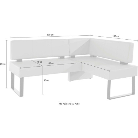 Home affaire Hoekbank Oliver met metalen frame, keukenbank verschillende hoezen cord eetkamerbank ottos choice afbeelding2 - 1