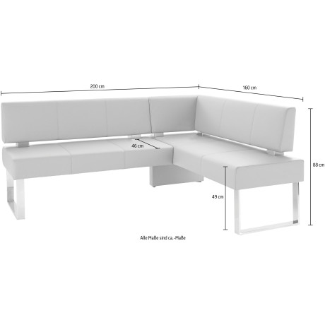 Home affaire Hoekbank RAB in 2 breedten (180 of 200 cm), bekleding in verschillende kwaliteiten afbeelding2 - 1