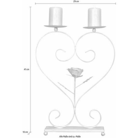 Home affaire Kaarsenstandaard Kaarshouder, voor twee stompkaarsen, van metaal, hoogte ca. 41 cm afbeelding2 - 1