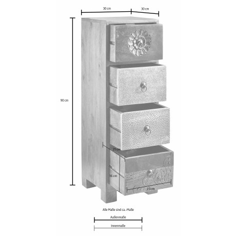 Home affaire Kast Breedte 30 cm met voorkanten van metaal afbeelding2 - 1