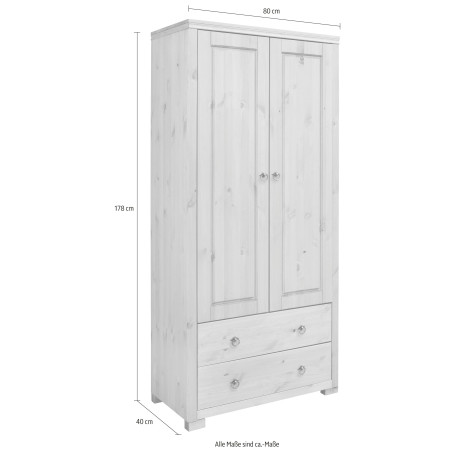 Home affaire Kledingkast Gotland Breedte 80 cm, hoogte 178 cm, van massief grenen, FSC afbeelding2 - 1