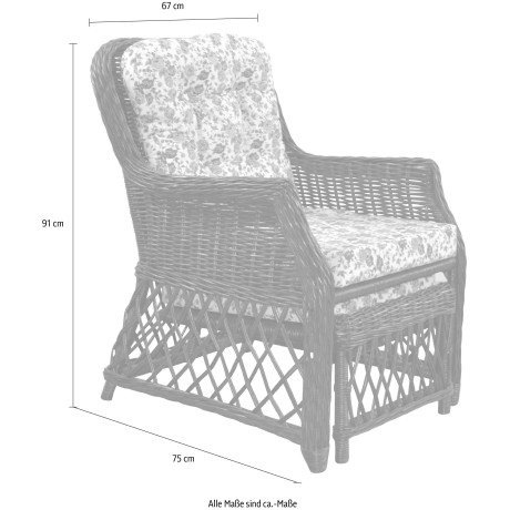 Home affaire Rotanstoel Handwerk, afm. (bxdxh): (67x75x91) afbeelding2 - 1