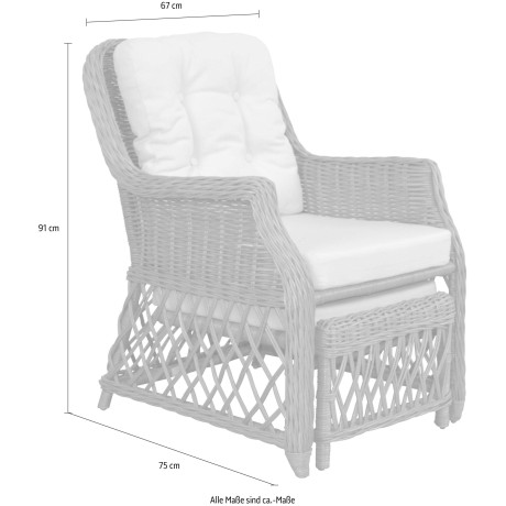 Home affaire Rotanstoel Handwerk, afm. (bxdxh): (67x75x91) afbeelding2 - 1