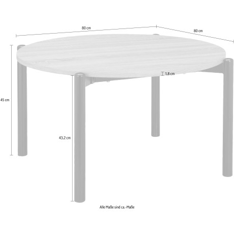 Home affaire Salontafel Retiers Onderstel van metaal zwart, tafelblad in wildeiken look, hoogte 76 cm (1 stuk) afbeelding2 - 1