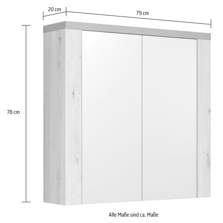 Home affaire Spiegelkast Ambres Badspiegel in matte echt houtlook - afmetingen (B/D/H) 79/20/78 cm afbeelding2 - 1