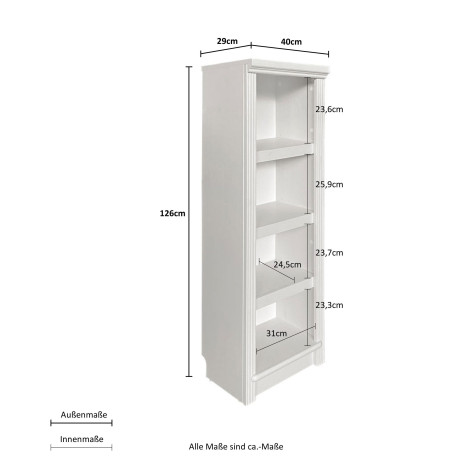 Home affaire Staand rek Soeren tussenschotjes van massief grenen, afm. (bxdxh): 40x29x126 cm afbeelding2 - 1