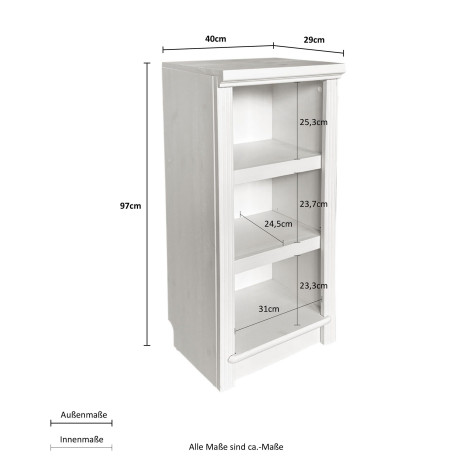 Home affaire Staand rek Soeren tussenschotjes Van massief grenen, afm. (bxdxh): 40x29x97 cm afbeelding2 - 1