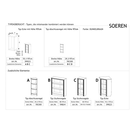 Home affaire Staand rek Soeren van massief grenen, in 2 breedten, diepte 29 cm afbeelding2 - 1