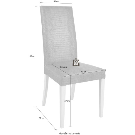 Home affaire Stoel Java Overtrokken met kunstleer met animal-stempeldruk (set, 2 stuks) afbeelding2 - 1