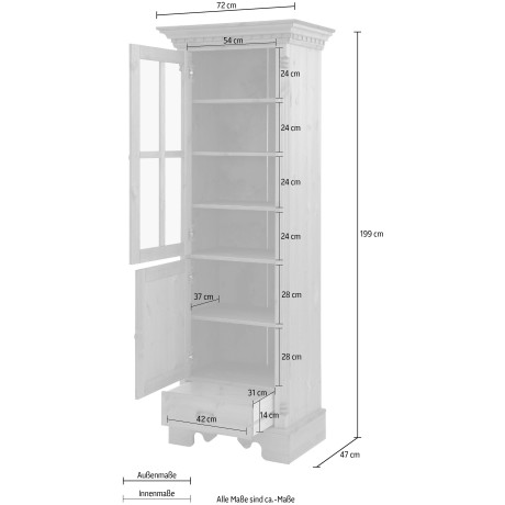 Home affaire Vitrinekast Milan Hoogte 199 cm afbeelding2 - 1