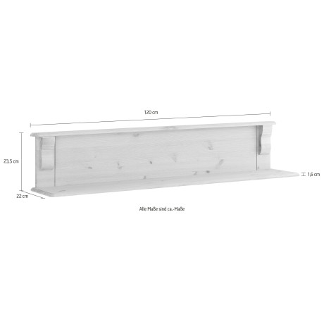 Home affaire Wandplank ADELE Breedte 120 cm, van massief grenen, FSC afbeelding2 - 1