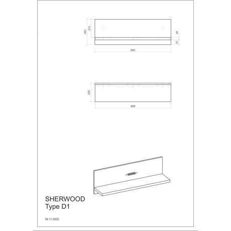 Home affaire Wandplank Sherwood Breedte 90 cm, in modern houtdecor, 28 mm dikke legplanken afbeelding2 - 1